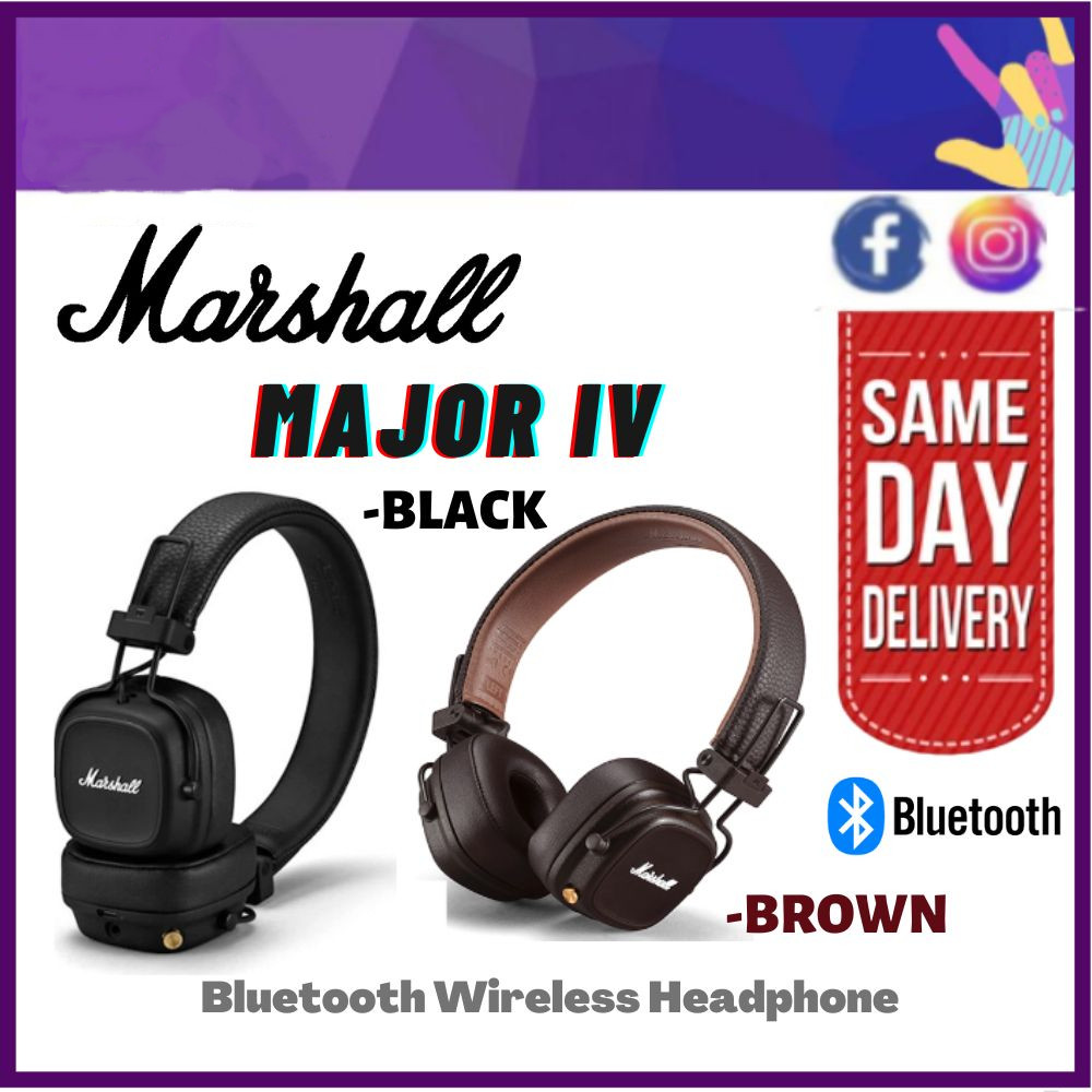 Marshall Major IV Wireless Headset Bluetooth Headphones with