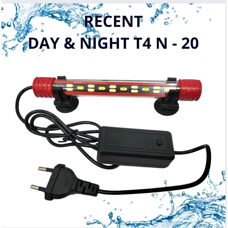 RECENT DAY & NIGHT T4 N 20 Lampu Celup Led Tanning View Aquarium Aquascape