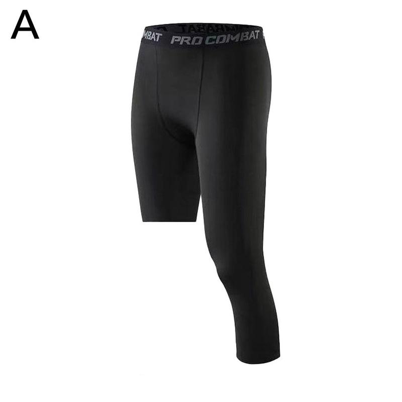  SEAUR Mens Athletic Leggings One Leg Compression Pants for  Basketball Runnning Base Layer Leggings Capri Sports Tights Workout Pants  Black S : Clothing, Shoes & Jewelry