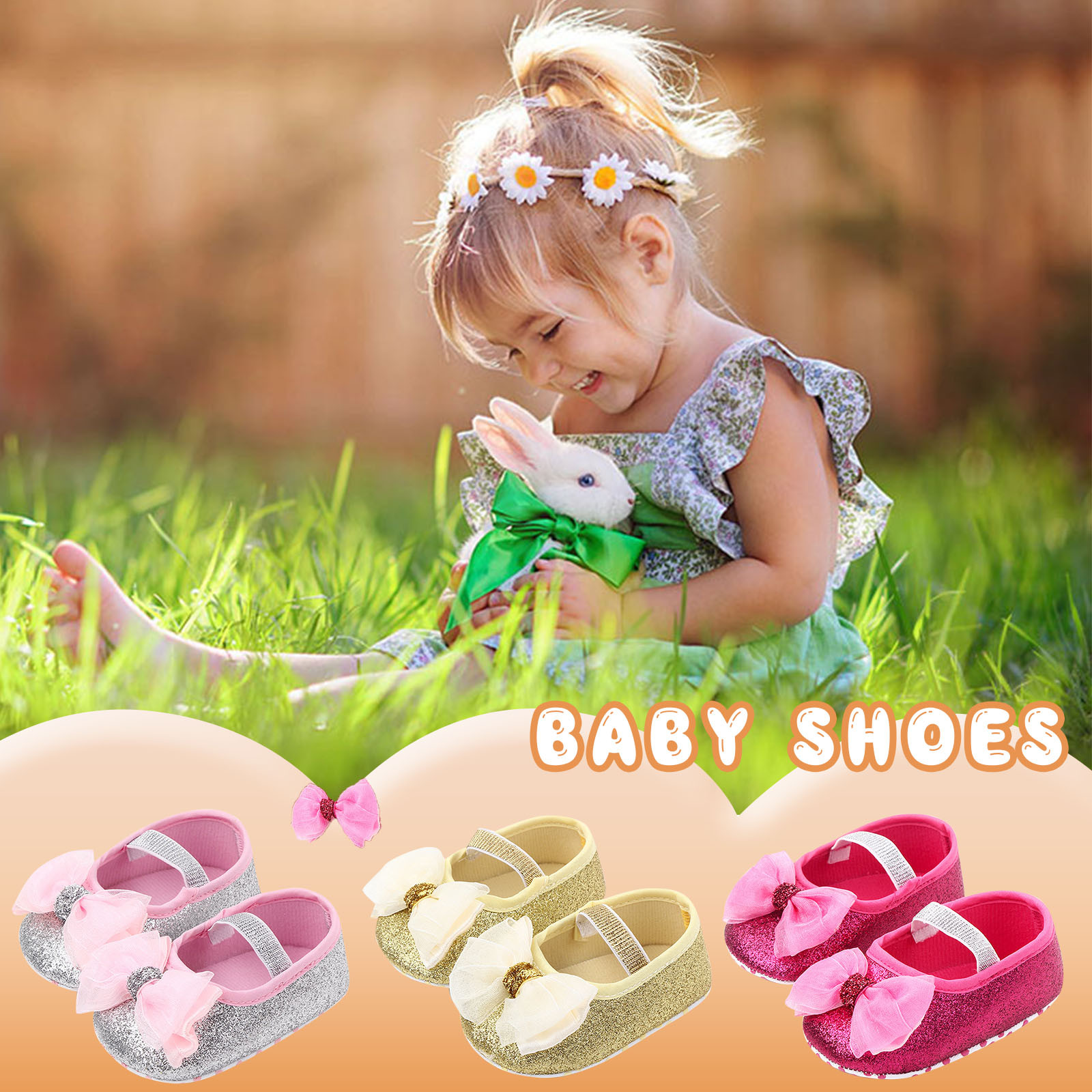 Girl Shoes Size 6 Toddler Princess Bowknot Baby Shoes Prewalker First