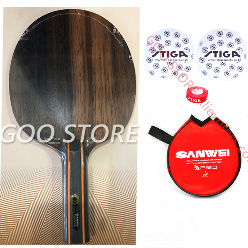 KVOIE SANWEI TWO FACE DEFENSE Table Tennis Blade Attack+ Defence Ebony+
