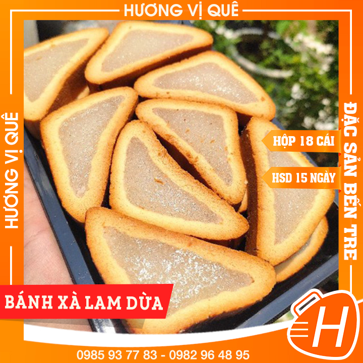 Bánh Xà Lam Dừa - Hộp 500g(18 Cái) - Đặc Sản Bến Tre