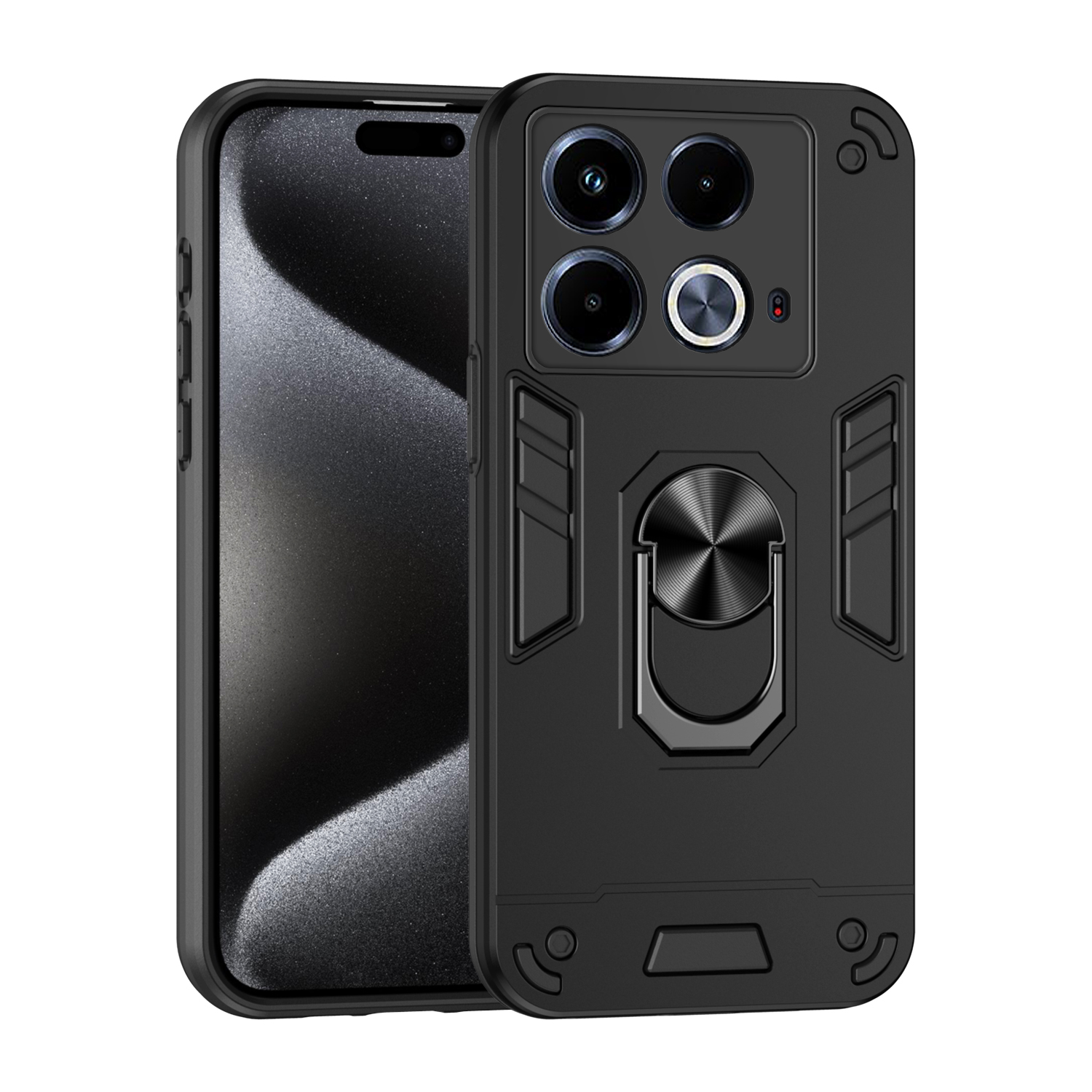 For infinix Note 40S case Shockproof Armor Stand with Holder Car adsorb Ring Back cover For infinix Note 40S Back cover Phone Cases.