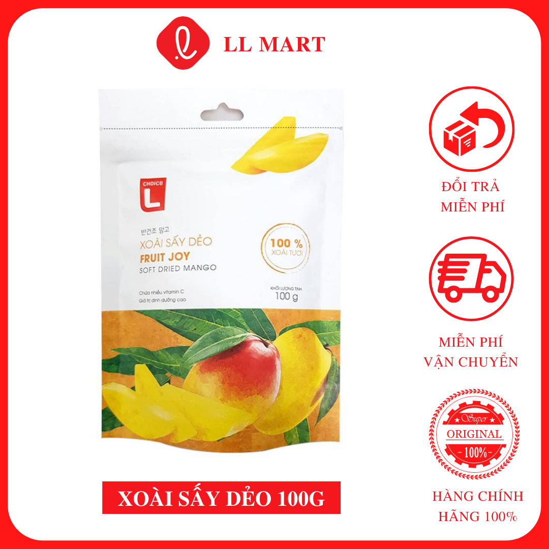 Xoài sấy dẻo fruit joy choice l gói 100g
