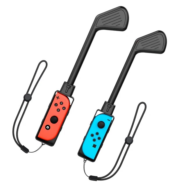 Thriving】 2 Pack Golf Clubs For Nintendo Switch Mario Golf Super Rush Game  Golf Handle With Hand Strap Game Accessories Golf Grips Joy-Con