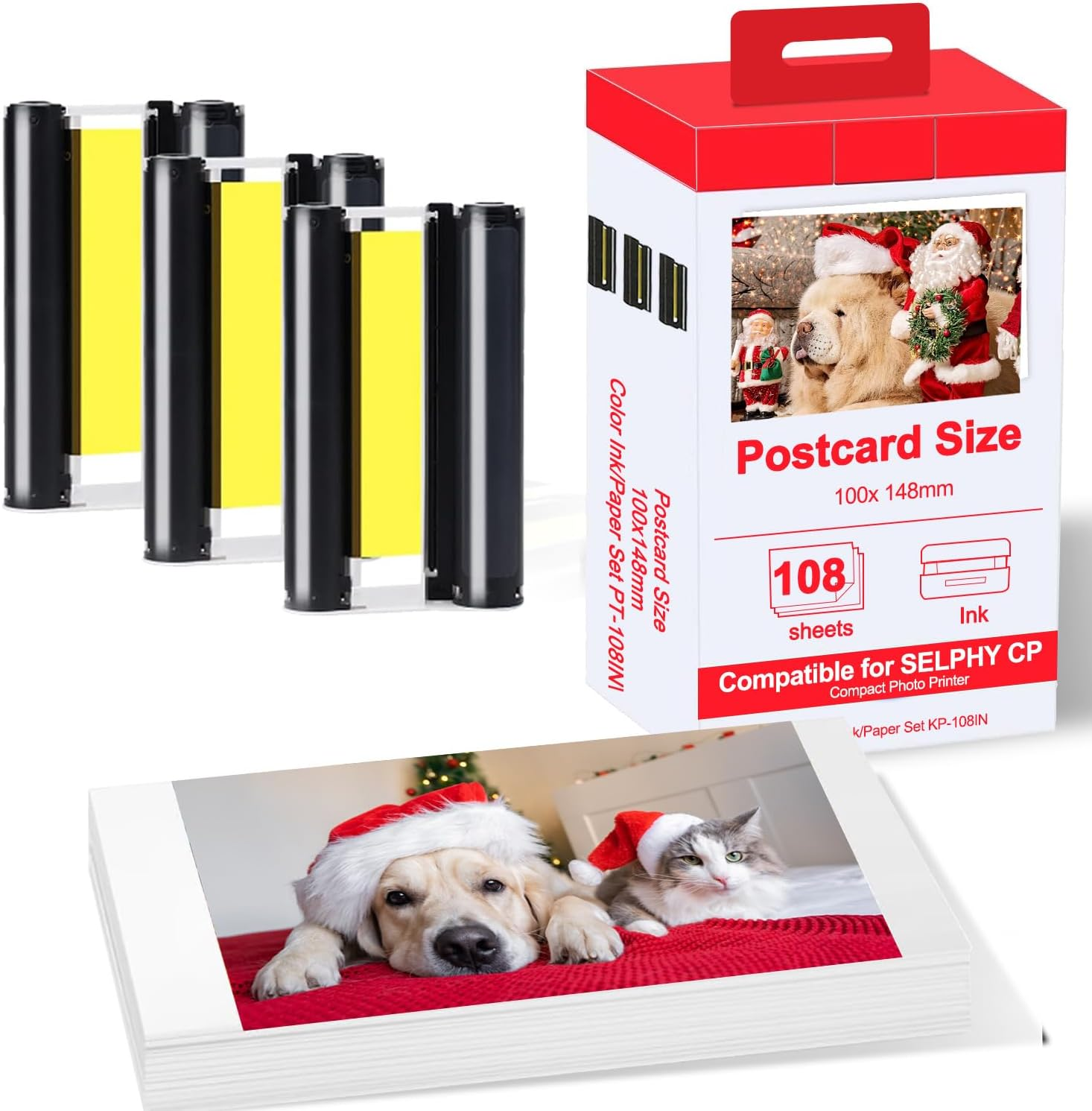 【Exclusive Online Deals】 KP108 Compatible For Selphy Color Ink Paper Set CP1500 CP1300 CP1200 CP910 CP900 Photo Paper Printer KP108IN 6 Inch