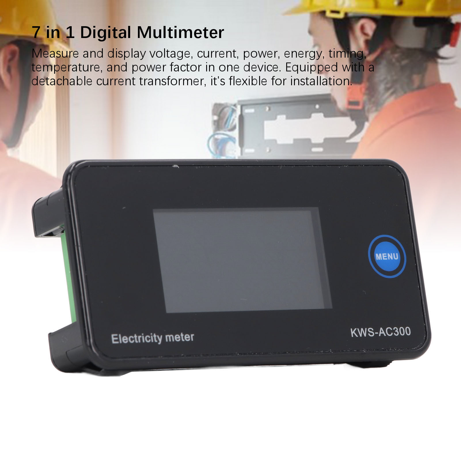 AC Voltmeter Ammeter AC Multimeter Multifunctional AC50-300V 0-100A for Electrical Control Devices. 