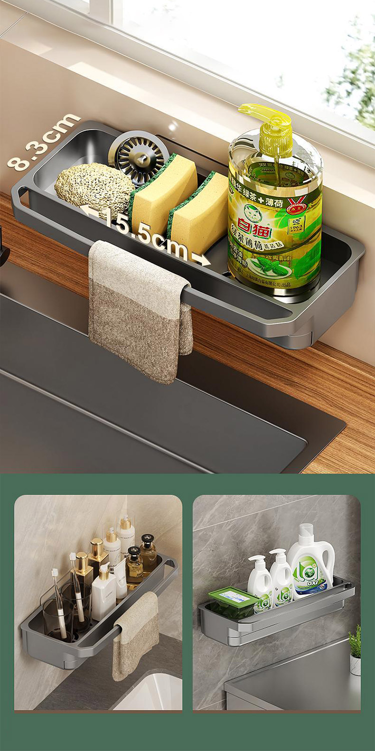 JJT [Miễn Phí Vận Chuyển]Giá Bồn Rửa Nhà Bếp Đồ tạo tác lưu trữ vòi nước hồ bọt biển đa năng gắn tường giá đựng giẻ ráo nước gia dụng
