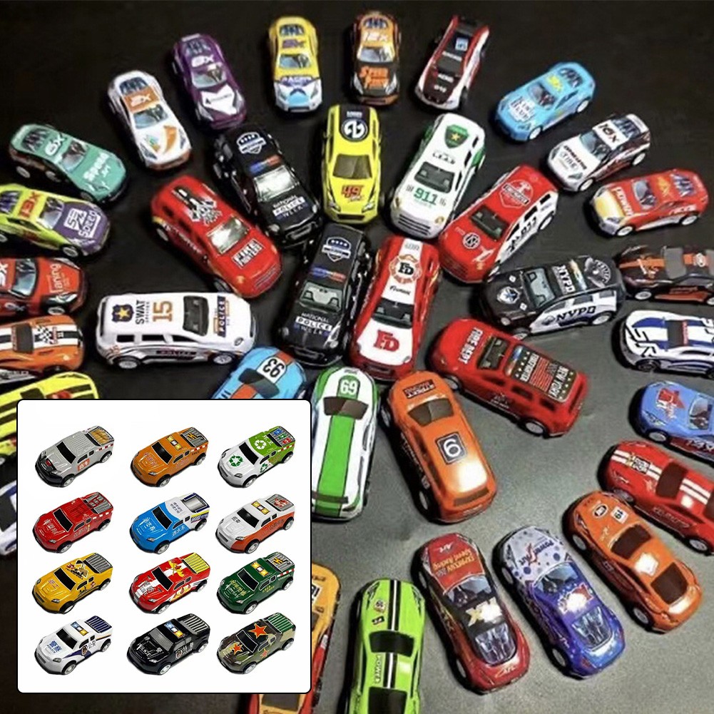 3Pcs Car Models Childrens Toys Boy Alloy Pull Back Inertia Mini Car Models