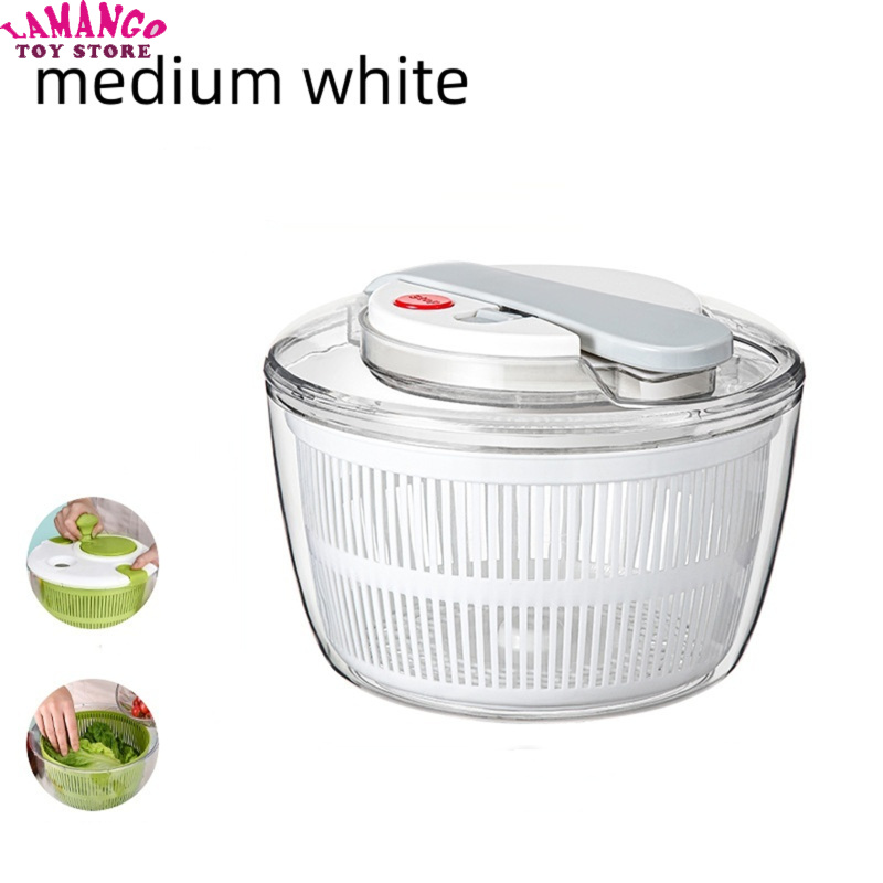 Salad Spinner With Bowl, Colander, Strainer, Storage Lid Fruit Washing Bowl, Vegetable Dryer, Multi-Use Pasta And Fries Spinner, Compact And Convenient, 3 Qt