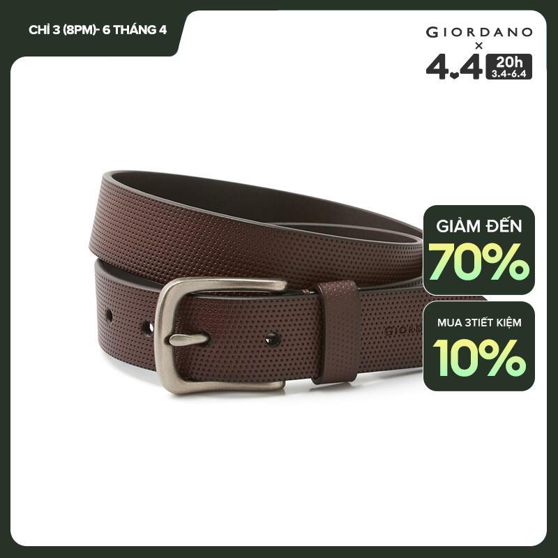 GIORDANO 🎁Quà tặng Giáng sinh🎄 Dây thắt lưng nam nút kim cài bằng chất synthetic leather da xịn thời trang thương hiệu Free Shipping 73132521