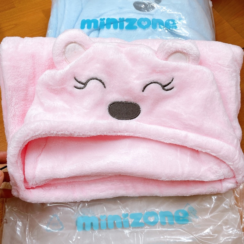 Chăn choàng ủ lông đầu thú MINIZONE cho bé