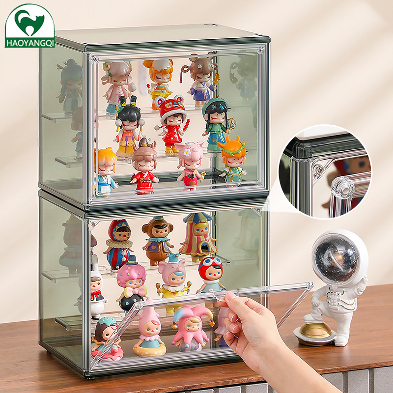 Storage box display stand desktop transparent dust-proof acrylic storage cabinet display box