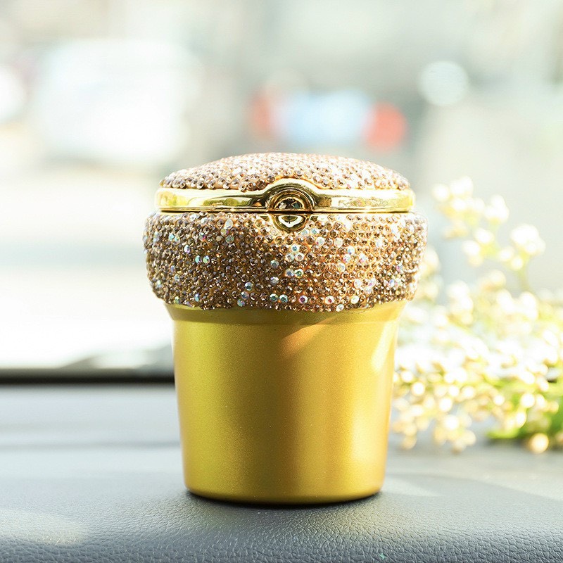 Cup ashtray cigarette on automobile applique stone integrated lamp LED