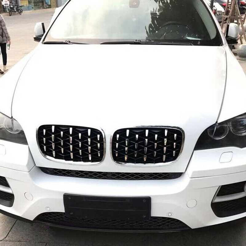 Car Silver Front Middle Grille Grill Replacement for BMW X5 E70 / X6 E71 2008-2013