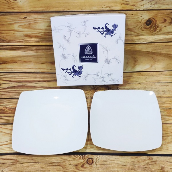 Dĩa sứ vuông Minh Long - dĩa sứ vuông