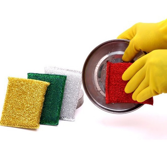 Set 6 miếng Miếng rửa chén bát mặt lưới kim tuyến