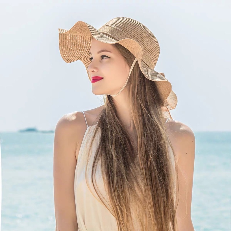 Nón Cói Đi Biển Vành Sóng Nơ Vải (01)