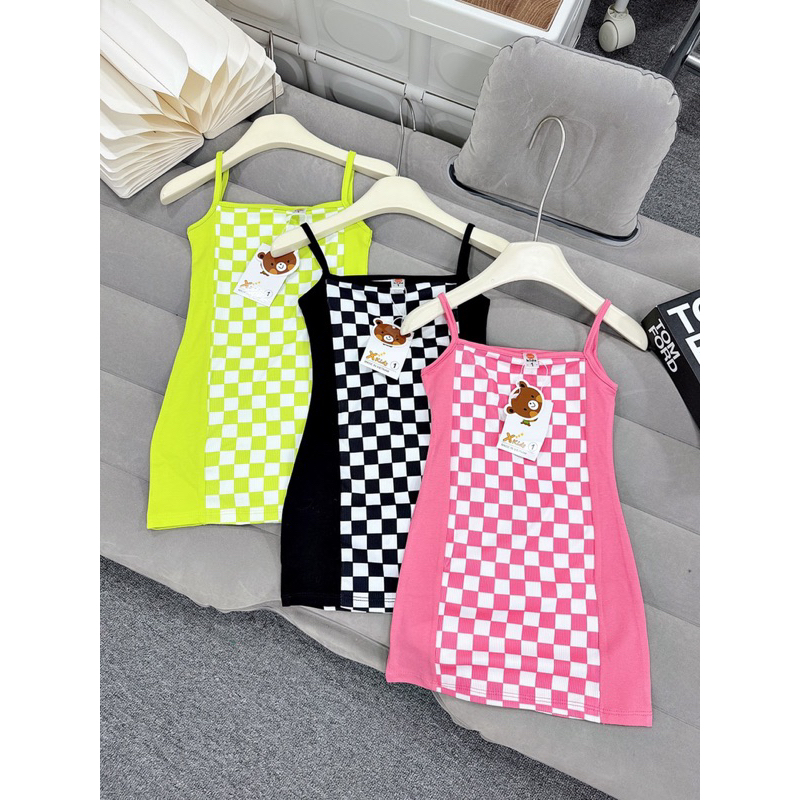 Váy đầm dây body caro CS70 cho bé gái