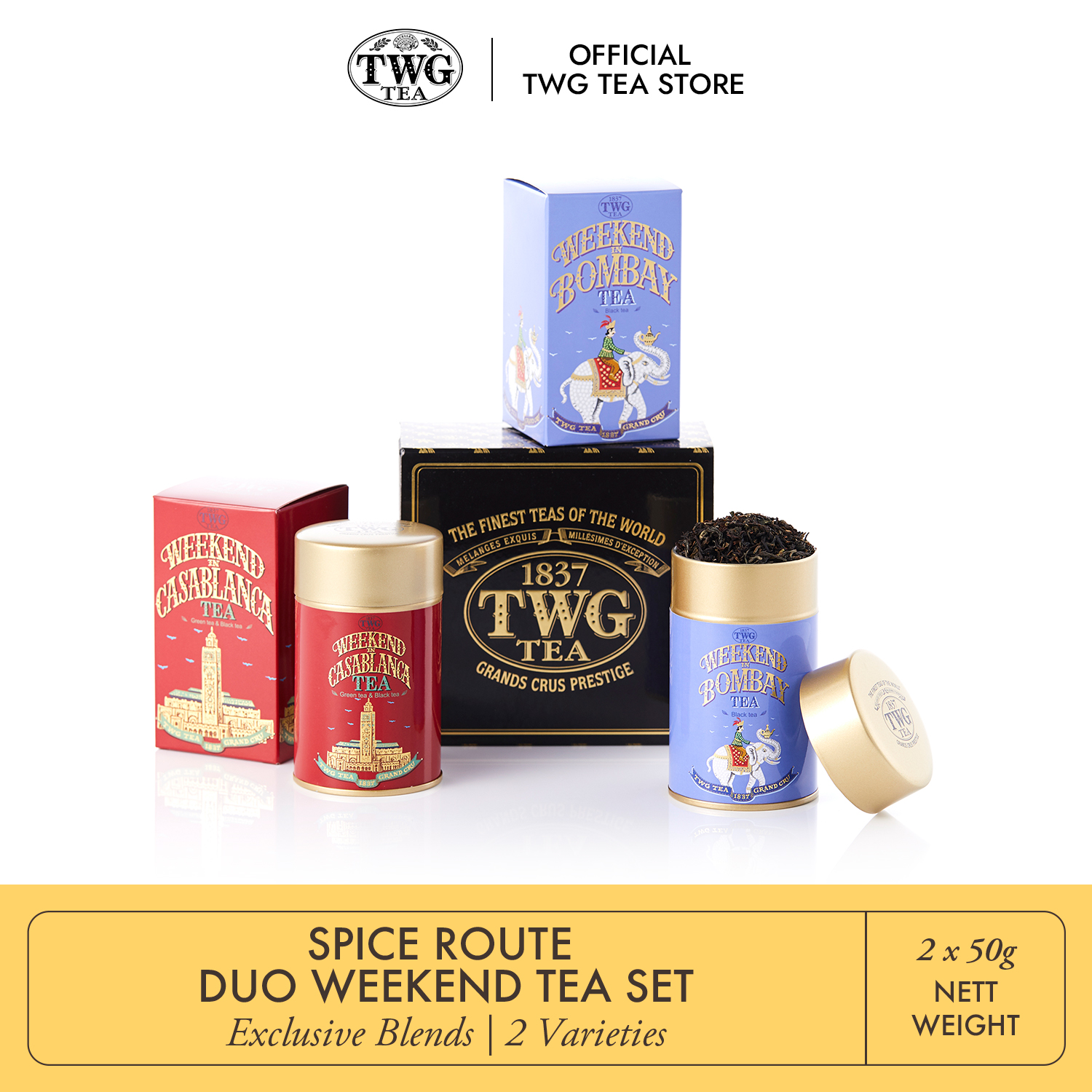 TWG Tea | Spice Route Duo Weekend Tea Set in Haute Couture Tea Tin