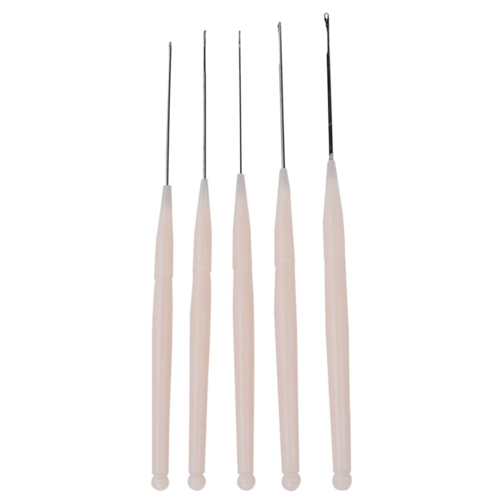 5Pcs Professional Handle Design Beading Needles Convenient Tools Crochet Hooks Beading Tools Beads Threading. 
