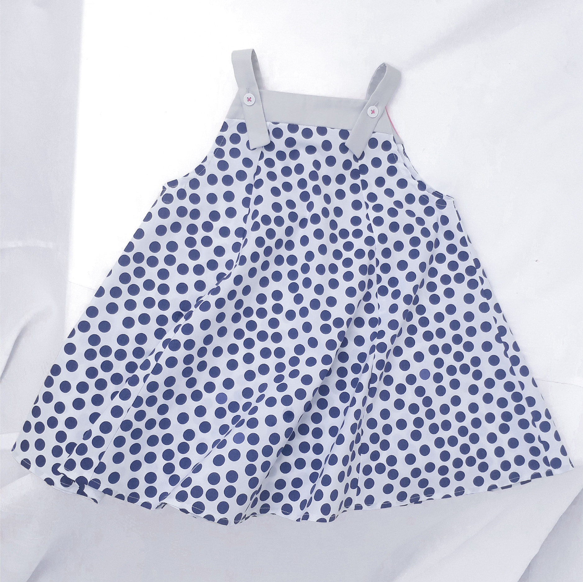 Cutieland - Đầm cotton chấm bi xanh