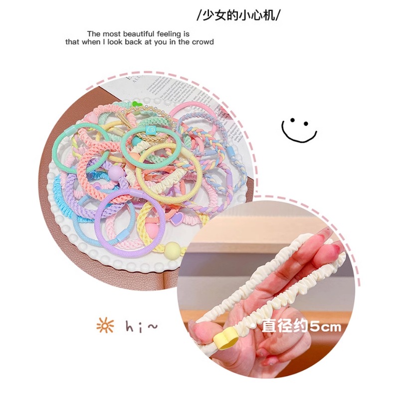 Set 15 Dây Cột Tóc Thời Trang Hàn Quốc Cho Nữ