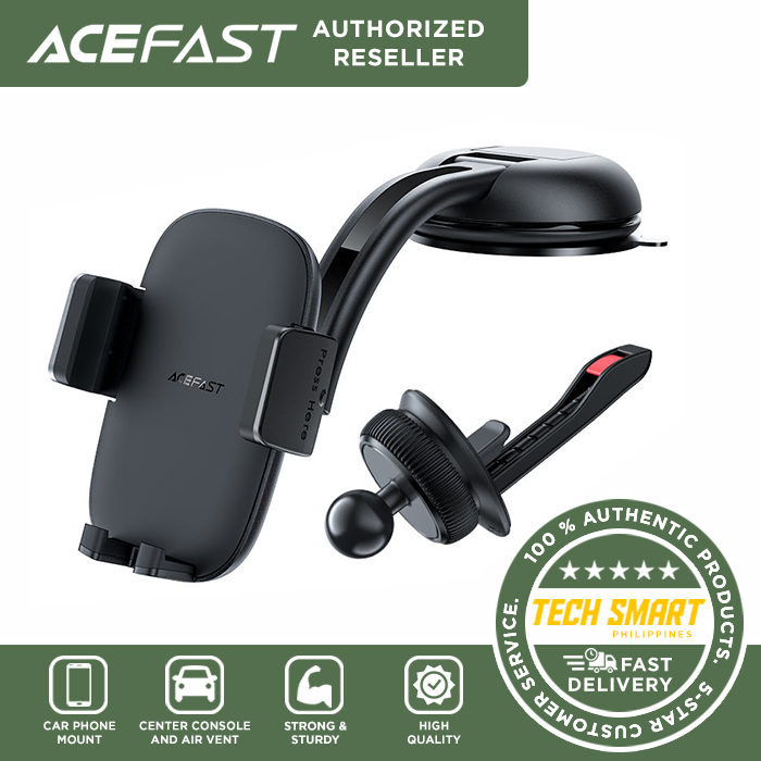 ACEFAST Universal Phone Car Holder Low Installation Height Built-in Four N52 Super Strong Magnets Large Sticky Base Suction Cup Dashboard Windshield Flexible Installation Magnetic Phone Car Mount 