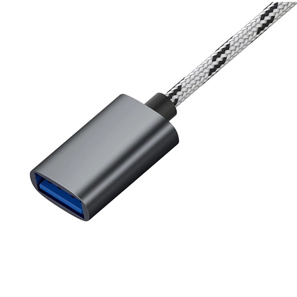 -2 in 1 USB OTG Cable Type-C/Micro-USB to USB 3.0 Adapter Braided Designed Data Transfer Cable for Andriod Phone(Grey)