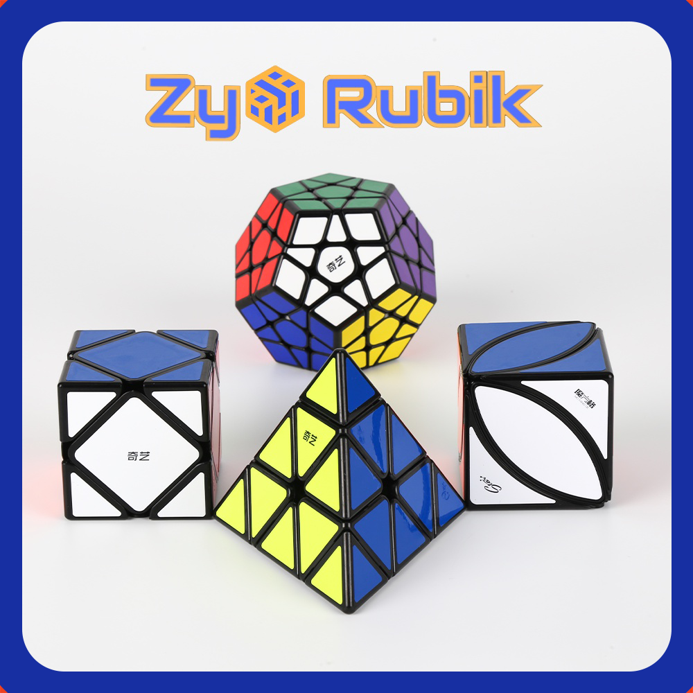 Combo 4 Rubik (Qiming A-Pyraminx,Qicheng A-Skewb,Qiheng-Megaminx,Ivy cube) SET 3 QiYi Gift Box - ZyO Rubik