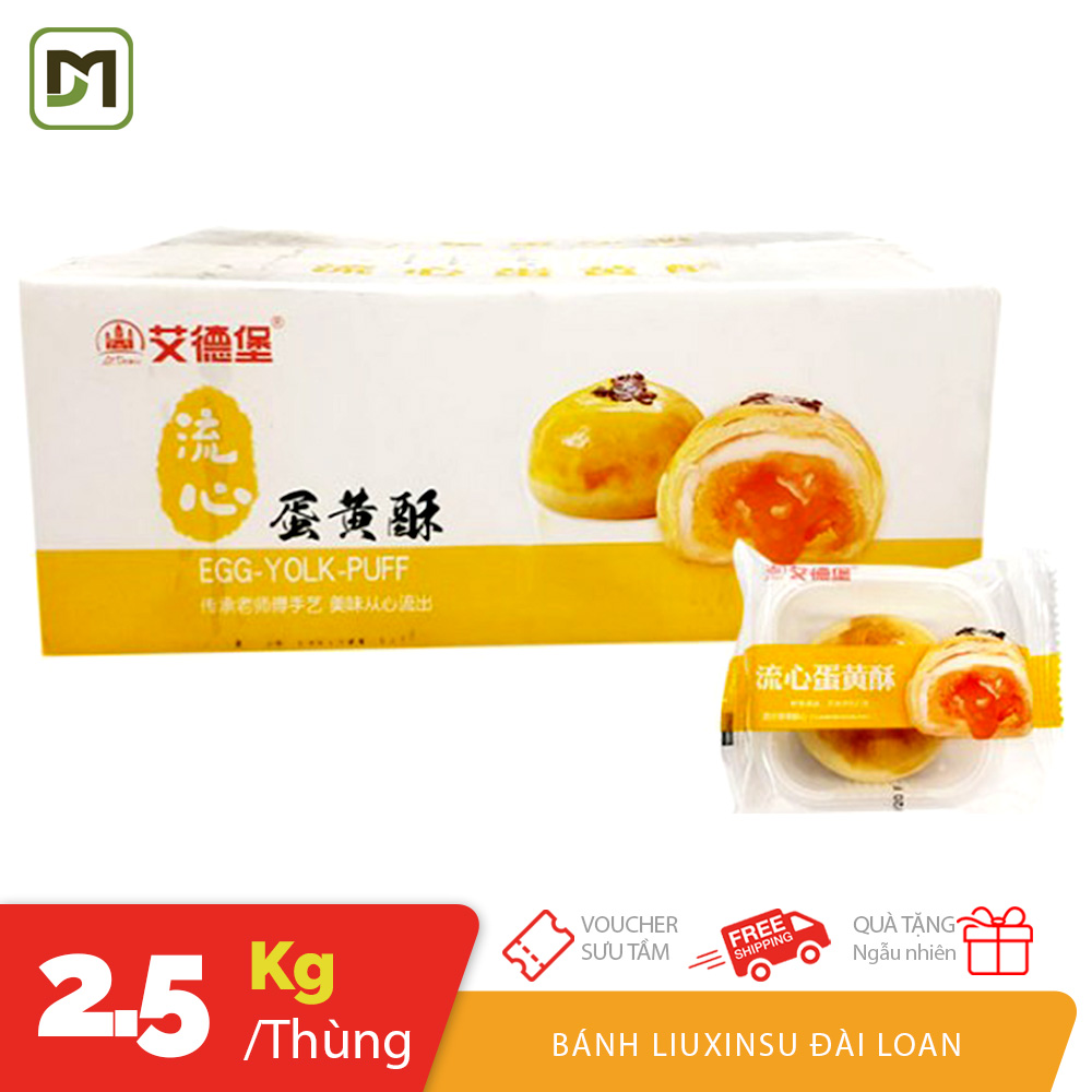 Thùng 2.5kg bánh liu xin su trứng muối tan chảy Đài Loan Date mới