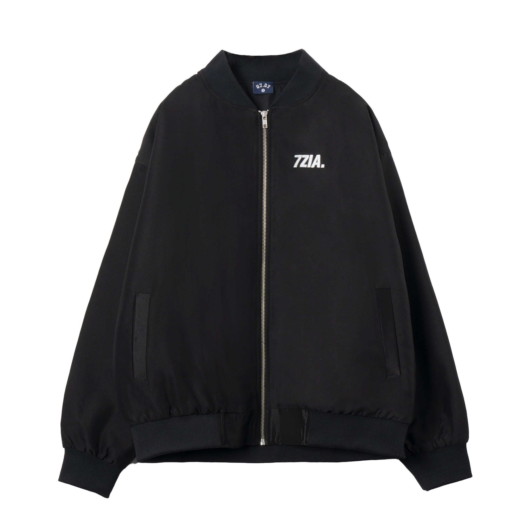 Áo khoác Bomber satin 7ZIA - Màu đen