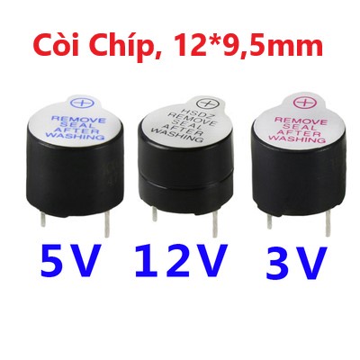 Còi Chíp, Còi Báo, Còi 3V, 5V, 12V 12*9,5mm (Gửi đơn từ 20K)