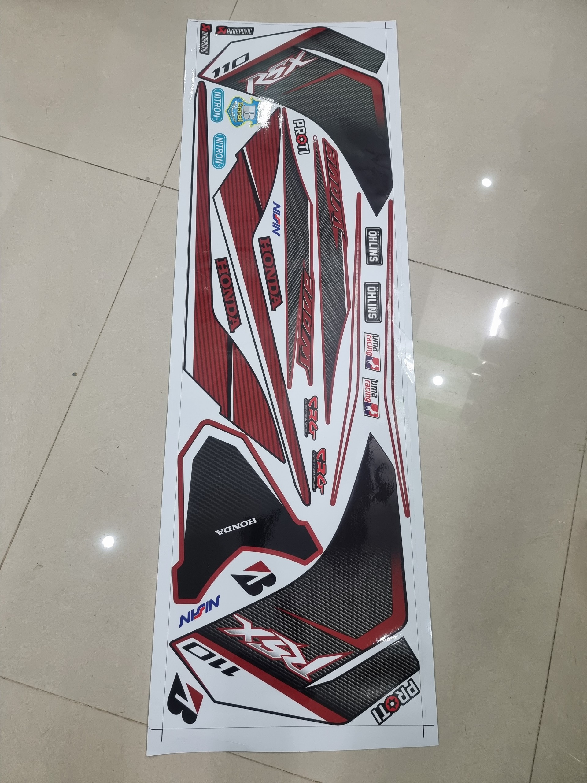 Tem rời dán xe wave RSX 2012 đỏ đen