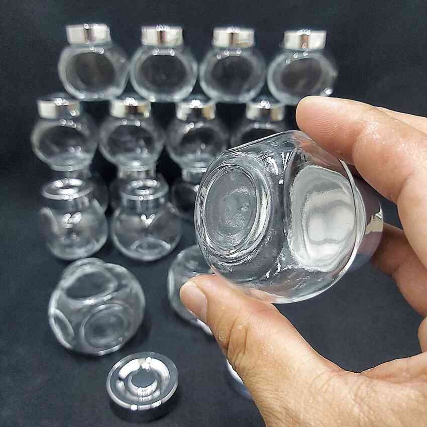 Tiny pot 50ml – Flat Ground shape – Lean design - combo 12 pots