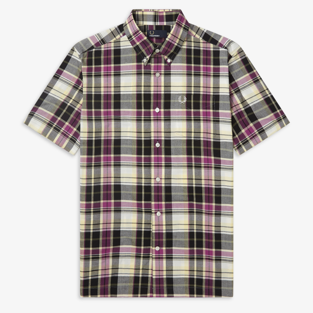 Fred Perry M6532 Black Madras Shirt 