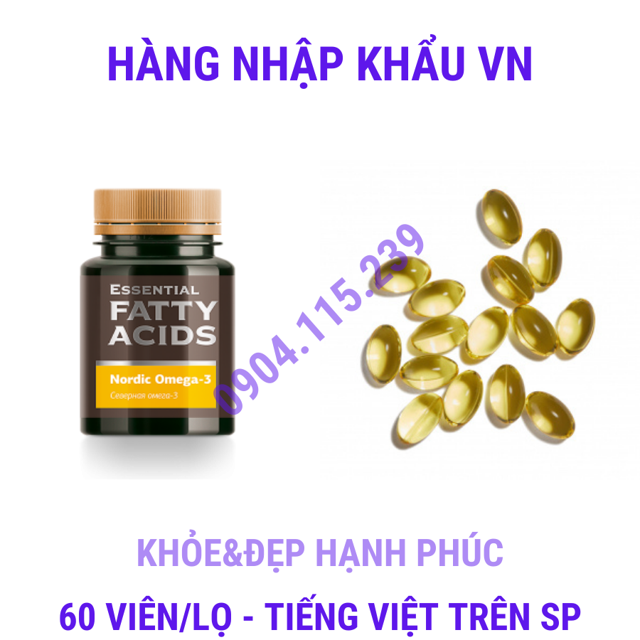 Thực phẩm bảo vệ sức khỏe Essential Fatty Acids Nordic Omega-3 – 60 viên/lọ