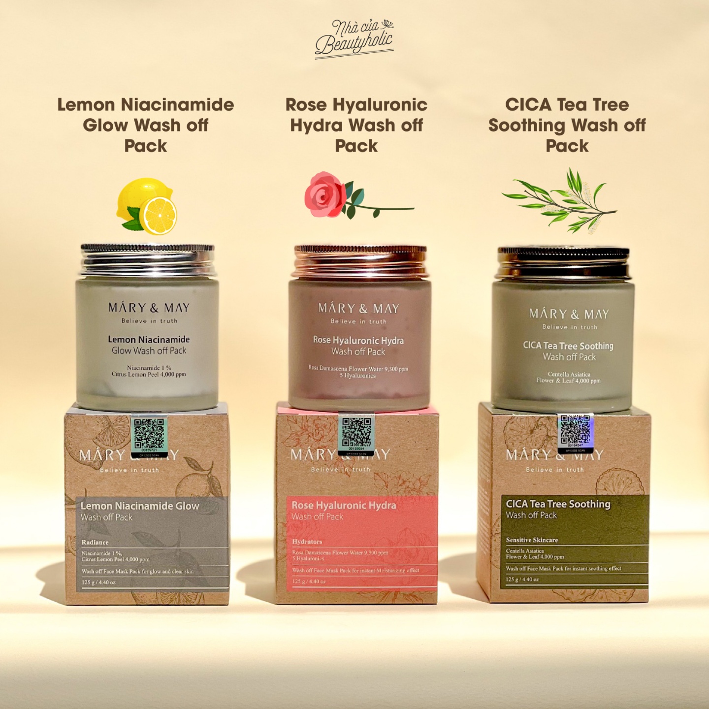 [Nhacuabeautyholic] Mặt nạ đất sét MARY & MAY WASH OFF MASK PACK
