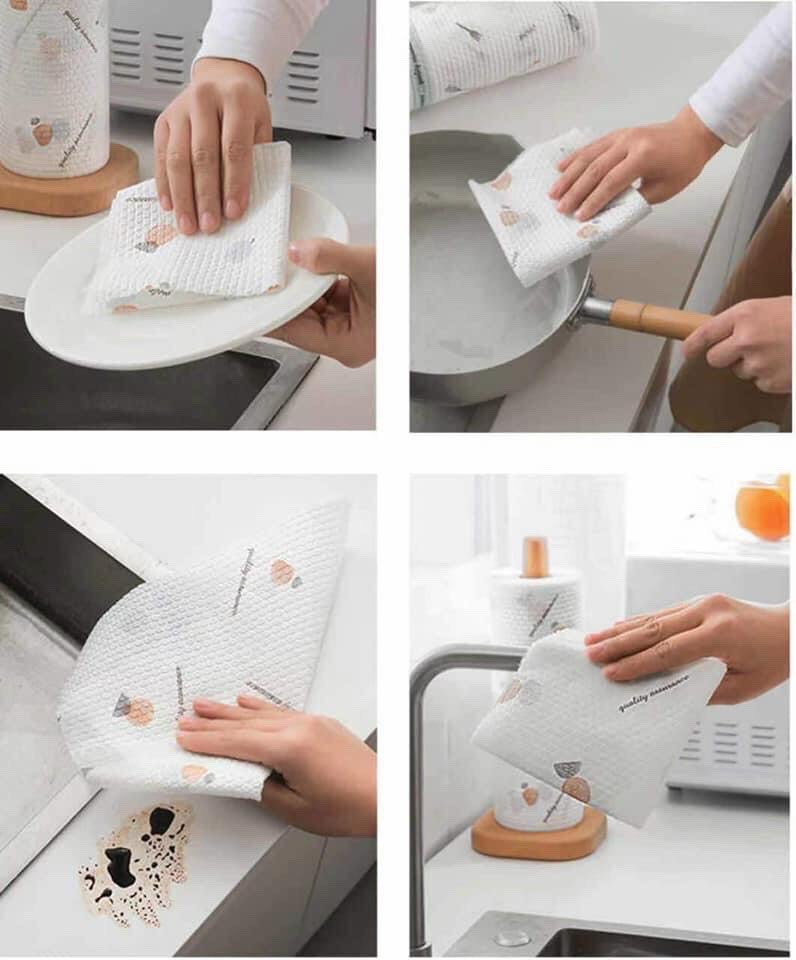 Cuộn 50 tờ giấy lau bếp hoa văn