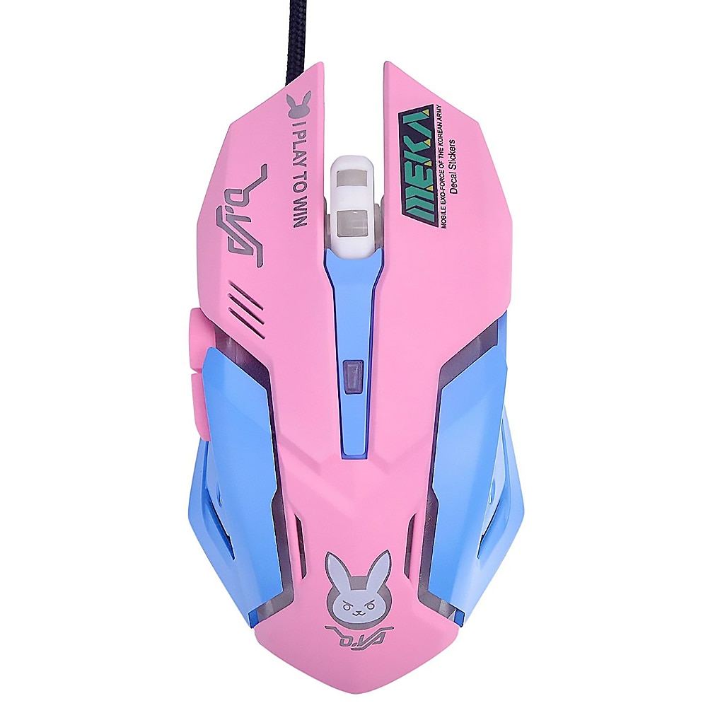 Breathing LED USB Wired Optical Mouse 2400Dpi PC Laptop Desktop Computer 6 Buttons Gaming Mice For OW DVA Overwatch Dropshipping