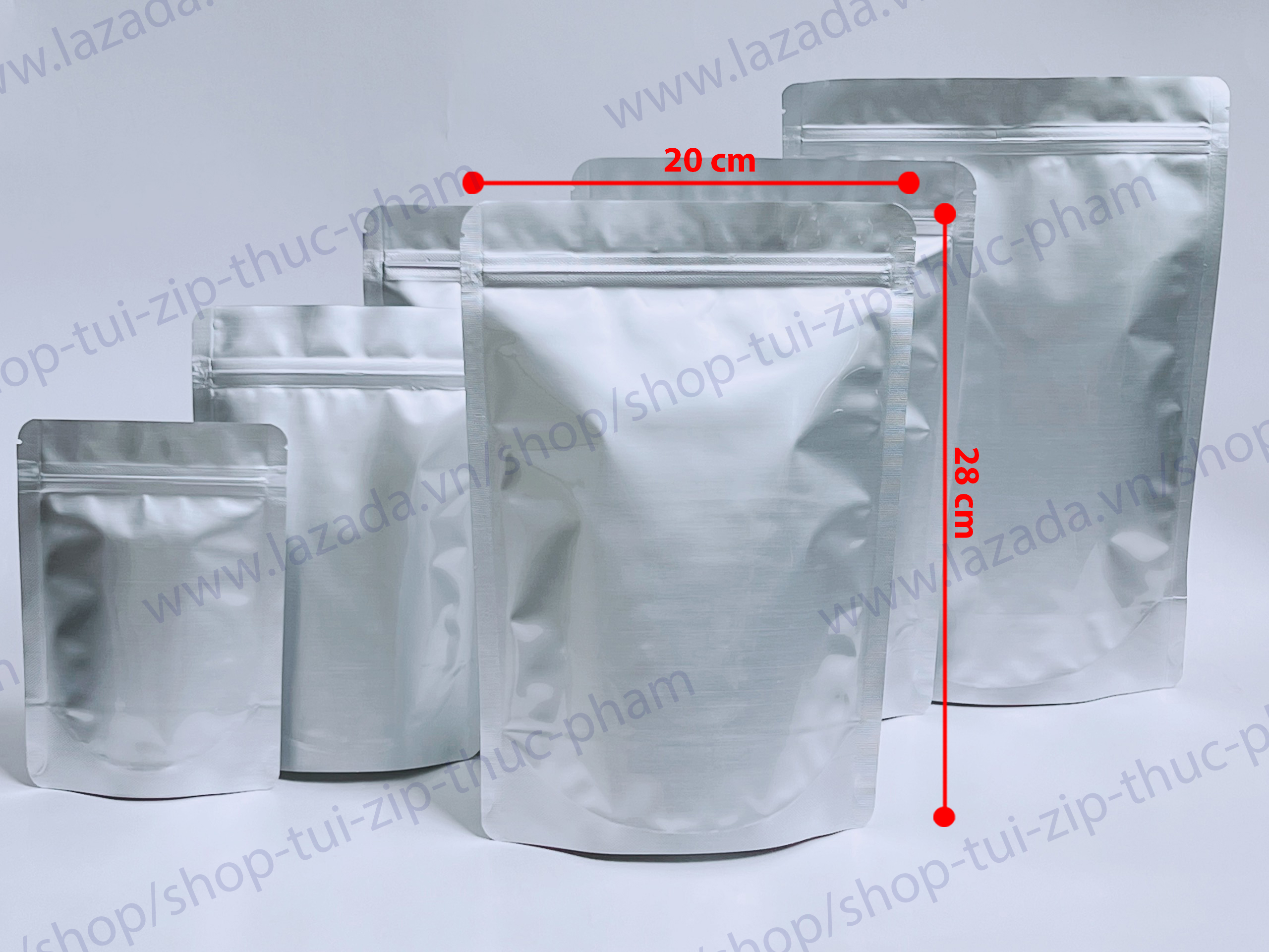 Túi Zip 2 mặt bạc - Túi zip bạc - Túi zip đựng cà phê - Túi đựng thực phẩm - Túi zipper ziplock - Bì zip bạc