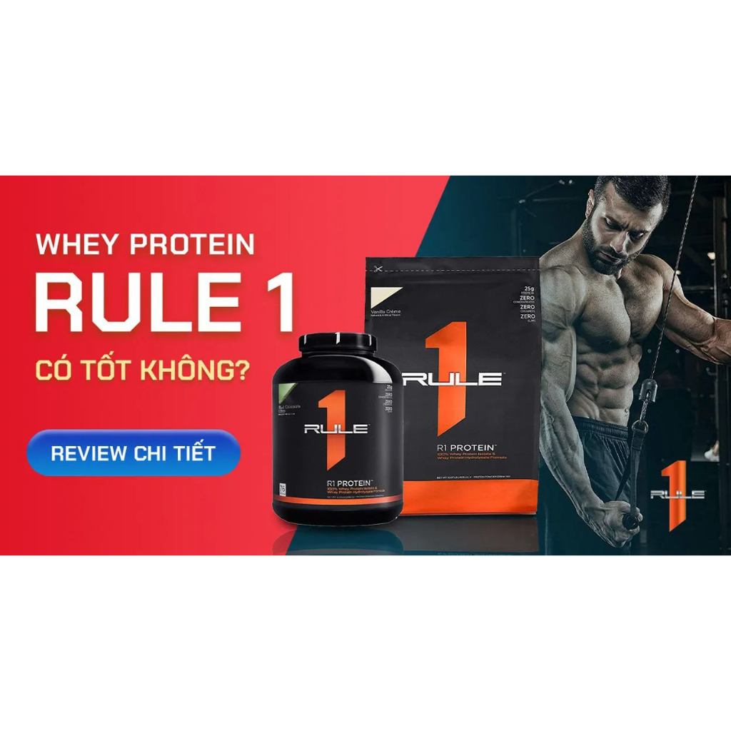 Sữa Tăng Cơ Nhanh Whey Protein Rule 1 - Chính Hãng Mỹ (5lbs)