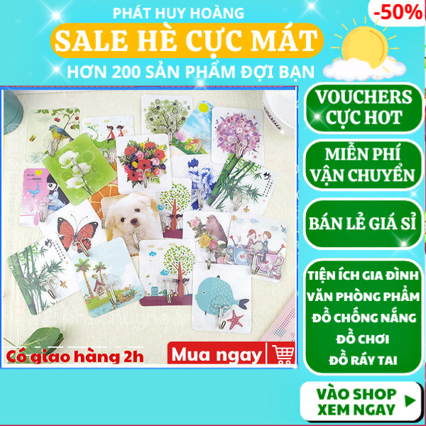 Combo 10 móc dán cường lực 3D cực đẹp, moc dan tuong sieu chac treo quan ao, móc quần áo treo tường siêu dính chịu lực, móc treo tường chịu lực cutee nhiều mẫu, móc dán tường siêu dính đa năng, Phát Huy Hoàng
