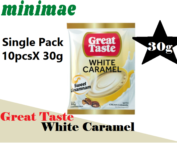 Great Taste White Caramel Single Pack, Twin Pack 30gX 10pcs 3in1