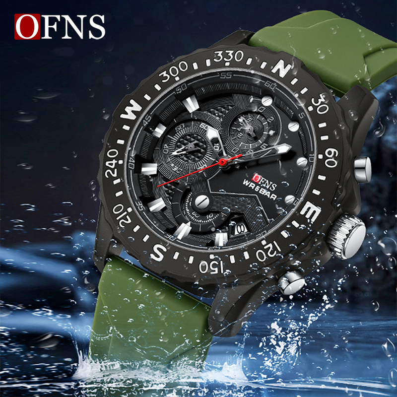 OFNS Waterproof Watch Brand Electronic Quartz Watch Fashionable Calendar Waterproof Men's Watch NS1302-2.