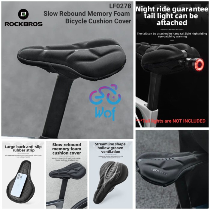 ROCKBROS LF0278 Slow Rebound Memory Foam Cushion Cover Bicycle