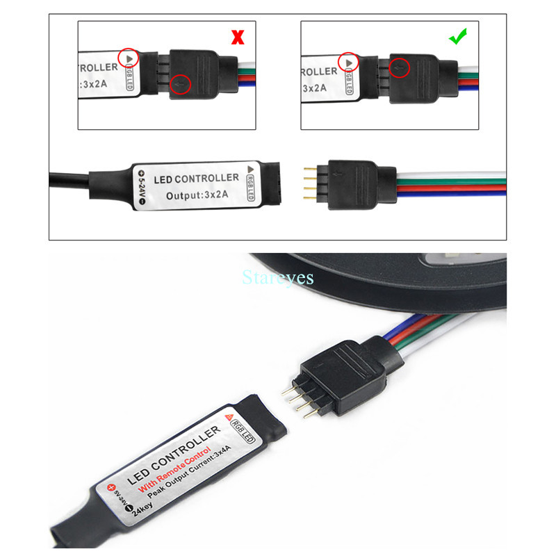 1 Piece Of Dc5v Usb Led Rgb Controller Mini 3key Dimmer Ir 24key Rf ...