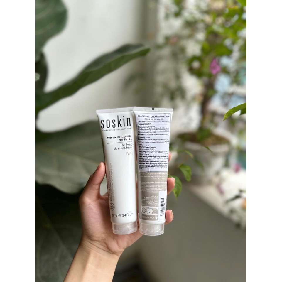 [HÀNG CÔNG TY] Sữa Rửa Mặt Soskin Clarifying Cleansing Foam Rửa Sạch, Đều Màu Làm Sáng Da 100ml