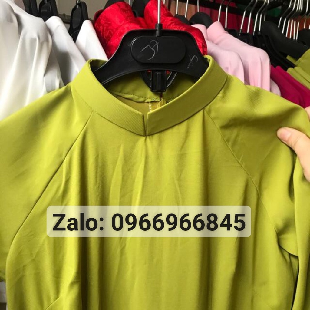 Áo dài trơn xanh cốm_Áo Dài Đan Linh