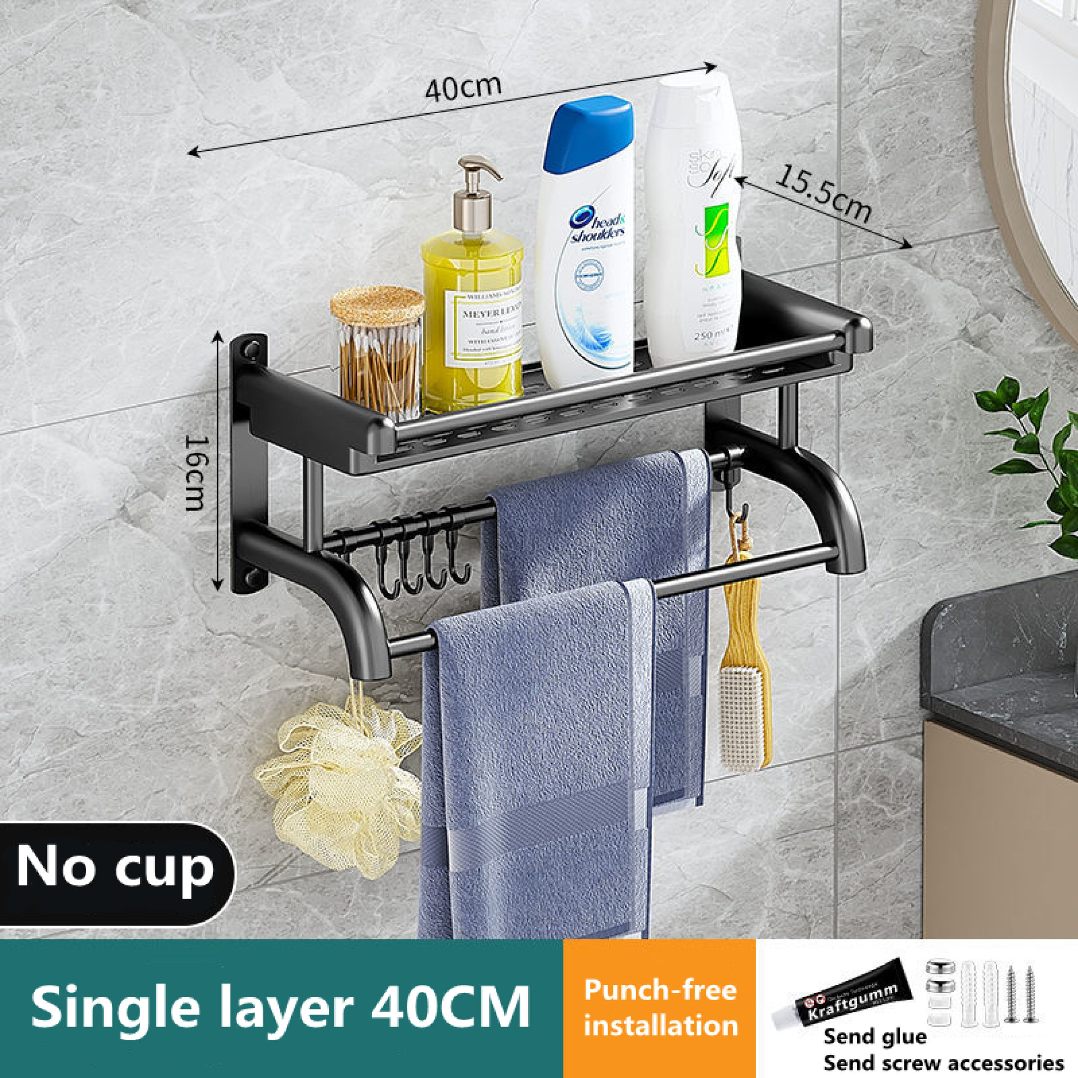 3 LAYER BATHROOM RACK No Rust Durable Made of High Quality Tier Wall Mounted Stainless Steel